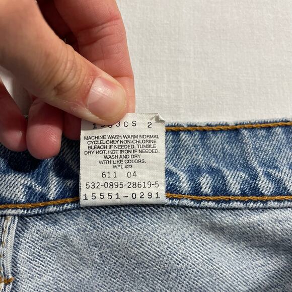 VTG 90s Levi's 551 Red Tab Jeans size 16L Lightwash Highwaist Retro - Picture 10 of 14